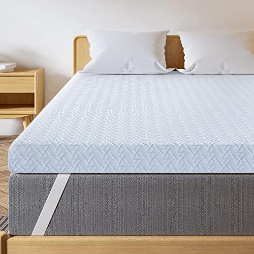 Maxzzz 4 Inch Mattress Topper Queen - Cool Gel Memory Foam Mattress Topper Extra Firm Bed Topper with Cover, Hard Mattress Topper for Back Relax, CertiPUR-US Certified - SHOP NO2CO2