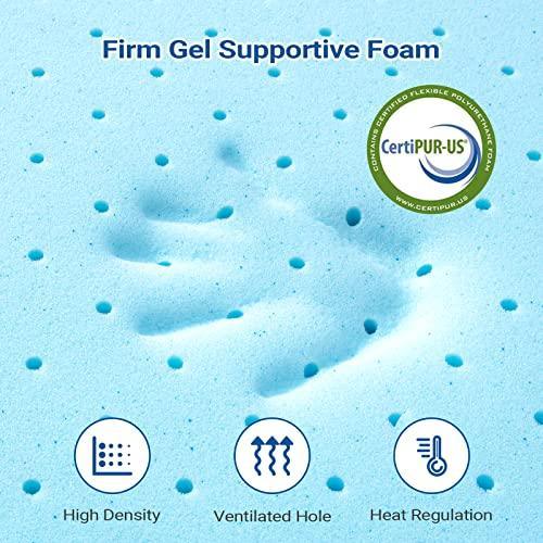 Maxzzz 4 Inch Mattress Topper Queen - Cool Gel Memory Foam Mattress Topper Extra Firm Bed Topper with Cover, Hard Mattress Topper for Back Relax, CertiPUR-US Certified - SHOP NO2CO2