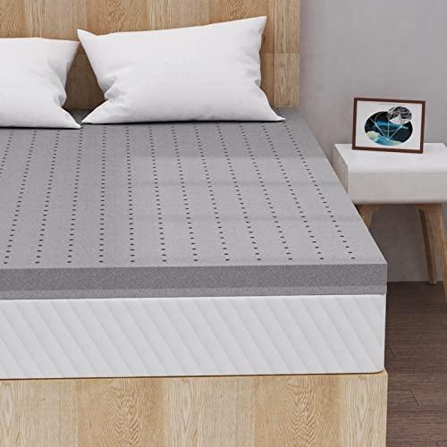 Maxzzz 4 Inch Mattress Topper Queen Size, Firm Bamboo Charcoal Memory Foam Cooling Bed Mattress Topper, Ventilated Mattress Pad CertiPUR-US Certified Plush - SHOP NO2CO2