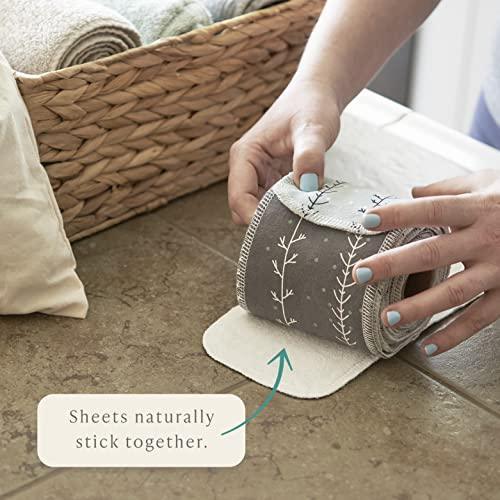 May Bright Reusable Toilet Paper with Washable Canvas Bag - Reusable Bidet Wipes - 2-ply - 15 Pack with Durable Cardboard Roll - Zero Waste Bidet Towels - SHOP NO2CO2