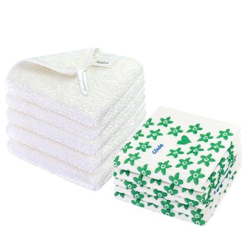 Mektler Swedish Dishcloths for Kitchen, 10 Pack Swedish Dish Towels with Small Flower, Eco Friendly Cellulose Sponge Microfiber Dish Cloths, Biodegradable, Swedish Cloths, Everyday Kitchen Essentials - SHOP NO2CO2