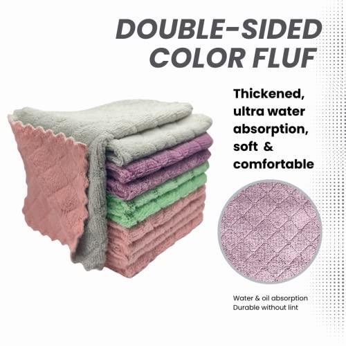 Micro Fiber Cloth Cleaning Pack of 10 – Multipurpose Dish Towels for Drying Dishes Dusting Cloths – Washable and Reusable Kitchen Washcloths for Dishes – Eco-Friendly Highly Absorbent Microfiber Rags - SHOP NO2CO2