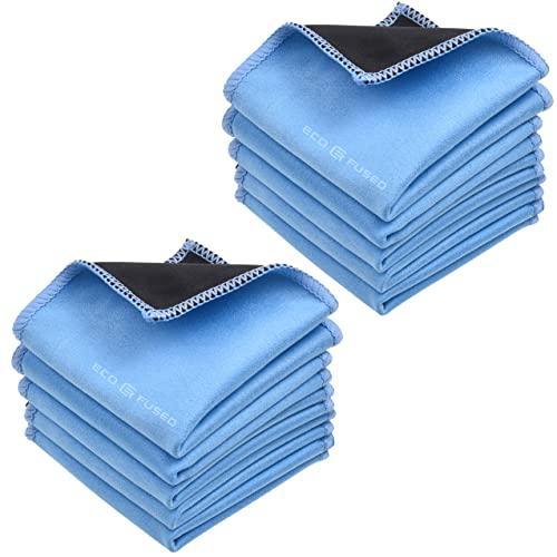 Microfiber Cleaning Cloths - 10 Pack - 6.6 x 6.2" - Double-sided Cleaning Cloths - Microfiber and Suede Cloth for Smartphones, LCD TV, Tablets, Laptop Screens, Camera Lenses and Other Surfaces - SHOP NO2CO2