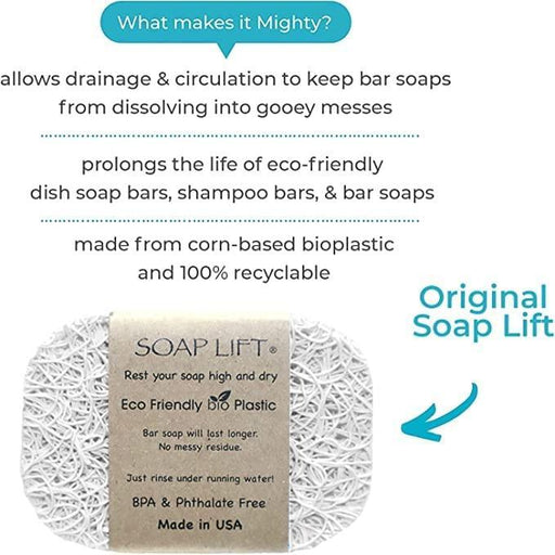 MightyNest Lavender Scented Meliora Bath & Body Soap | Soap Bar with Self Draining Soap Lift Soap Saver Bundle | Vegan, All Natural and Eco-Friendly | Two Piece Set - SHOP NO2CO2