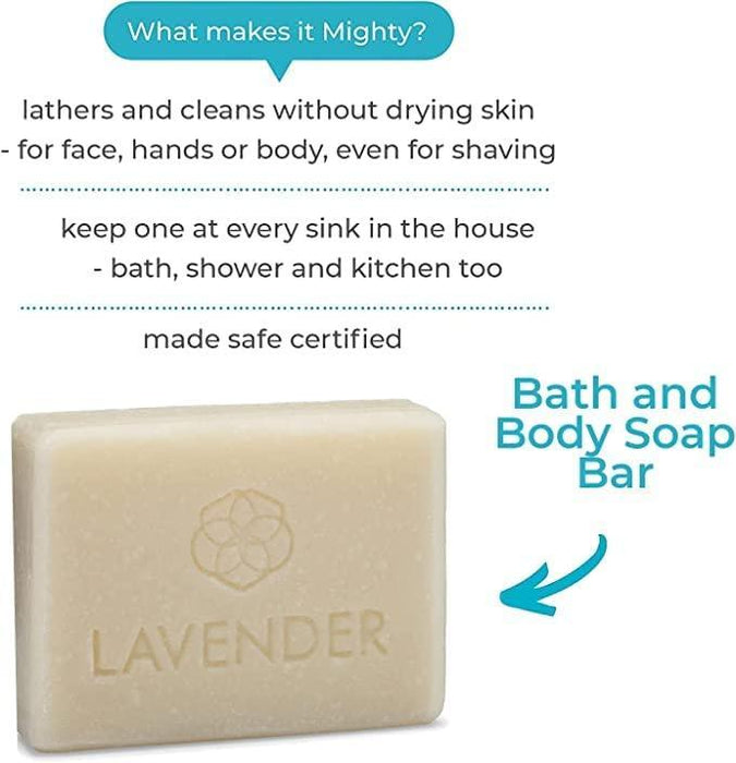 MightyNest Lavender Scented Meliora Bath & Body Soap | Soap Bar with Self Draining Soap Lift Soap Saver Bundle | Vegan, All Natural and Eco-Friendly | Two Piece Set - SHOP NO2CO2