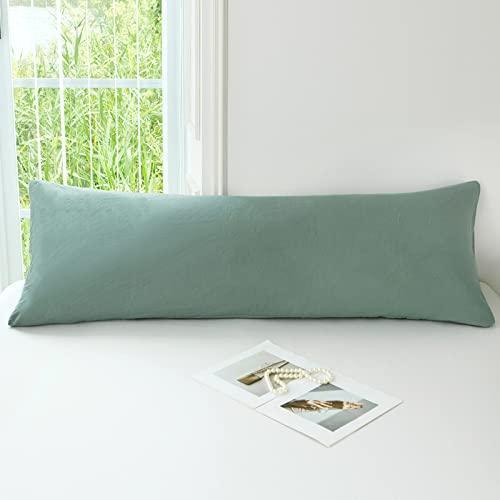 MILDLY Super Soft Pillowcase - Washed Microfiber Lightweight Pillow Cases Body Size Sage Green 1PCS, Easy Care and Fade Resistant Stain Resistant 20x54 Inches - SHOP NO2CO2