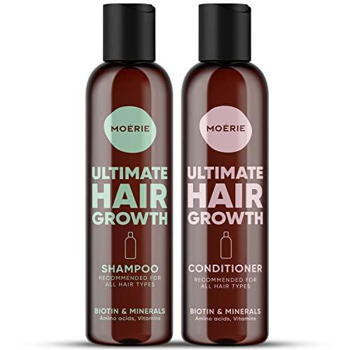 Moerie Volumizing Shampoo and Conditioner for Hair Loss - Thickening Products with Ingredients of Natural Origin - Over 100 Active Ingredients for Thick, Long, Luscious Hair, 2 X 8.45 Fl Oz - SHOP NO2CO2