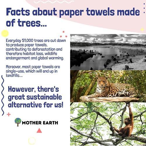 MOTHER EARTH Unbleached Organic Bamboo Paper Towels | 3 Mega Rolls 250 Sheets per Roll | FSC-Certified & Eco-Friendly Paper Towels Made of Sustainable Bamboo - SHOP NO2CO2