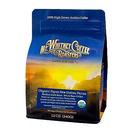 Mt. Whitney Organic Papua New Guinea, Medium Dark Roast, Low Acid Coffee (Whole Bean, 12oz) - SHOP NO2CO2