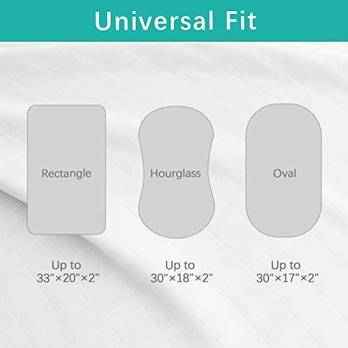 Muslin Bassinet Sheets 2 Pack Fits Halo, Dream on Me, Fisher Price, Delta, Graco and Other Oval Bassinet Mattress or Cradle (16''×32''/17"x32"/20''x33''), Bassinet Sheets for Boys & Girls, Grey & Pink - SHOP NO2CO2