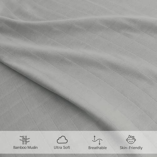 Muslin Bassinet Sheets 2 Pack Fits Halo, Dream on Me, Fisher Price, Delta, Graco and Other Oval Bassinet Mattress or Cradle (16''×32''/17"x32"/20''x33''), Bassinet Sheets for Boys & Girls, Grey & Pink - SHOP NO2CO2