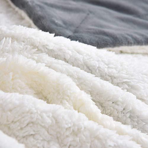 NANPIPER Sherpa Blanket Warm Blankets for Winter Super Soft Fuzzy Flannel Fleece/Wool Like Reversible Velvet Plush Couch Blanket Lightweight(Grey Throw Size 50"x60") - SHOP NO2CO2