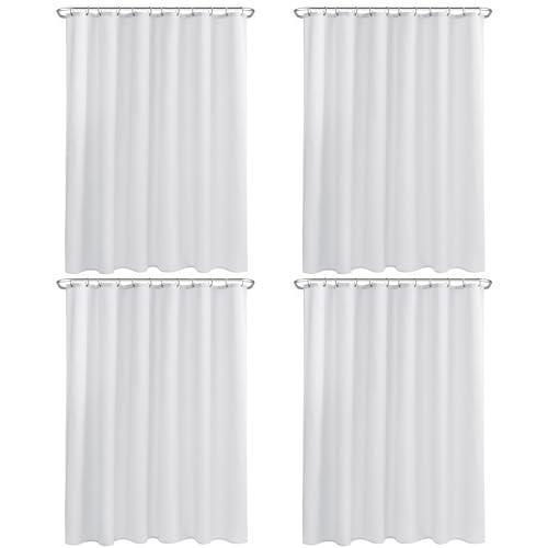 Nasitos Fabric Shower Curtain Liners 4 Pack - W72 x H72 - Washable & Water Resistant Cloth Shower Liner for Bathroom, Soft Hotel Quality, Standard Size (White, Include 8 Separate Magnets) - SHOP NO2CO2