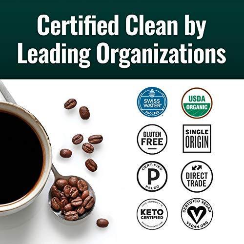 Natural Force - Organic Clean Decaf Coffee, Mold & Mycotoxin Free, Lab Tested for Toxins & Purity, Low Acidity, Incredible Taste & Aroma, Ground Swiss Water Decaf Medium Roast, 10 oz - SHOP NO2CO2