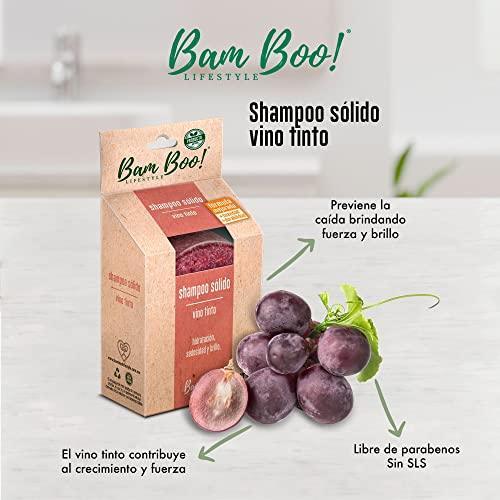 Natural Solid Shampoo Bar Red Wine | Hair Strength and Growth| Eco-Friendly, Paraben and SLS Free Bam Boo! Lifestyle - SHOP NO2CO2