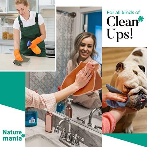 Naturemania Value Pack of 24 Reusable Paper Towels - Paperless Towels made with Super-Soft, Pure Absorbent 100% Cotton, Washable Towel Set for Kitchen, Eco Friendly Cloth - SHOP NO2CO2