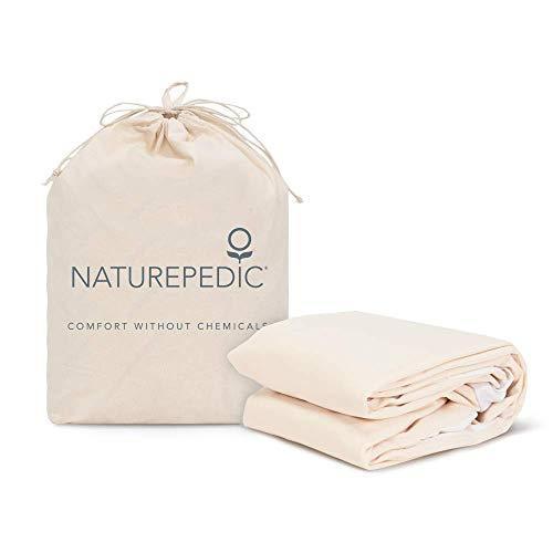 Naturepedic Organic Waterproof Mattress Protector Pad - Washable & Reusable Fitted Stretch Knit Mattress Cover - Highly Absorbent Bed Incontinence Pads - Breathable Fitted Cover for King 9"-16" - SHOP NO2CO2