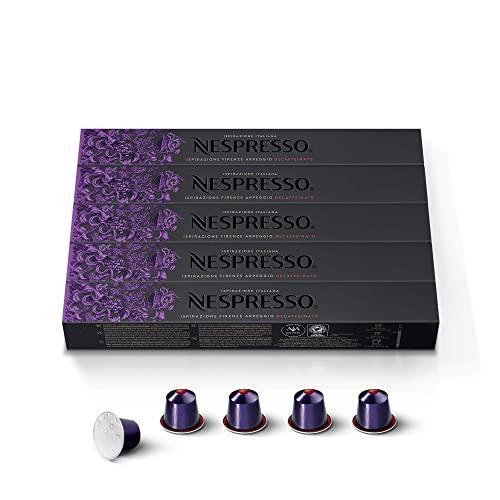 Nespresso Capsules OriginalLine, Arpeggio Decaffeinato, Dark Roast Coffee, 10 Count Coffee Pods(Pack of 5), Brews 1.35 Ounce (ORIGINALLINE ONLY) (Pack of 5) - SHOP NO2CO2