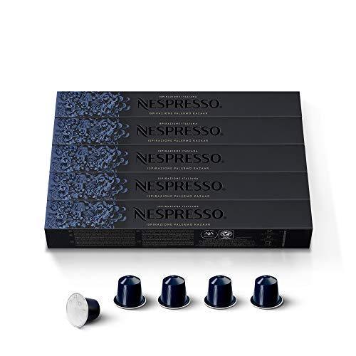 Nespresso Capsules OriginalLine, Kazaar Intenso, Dark Roast Coffee, 10 Count (Pack of 5), Brews 1.35oz - Packaging May Vary - SHOP NO2CO2