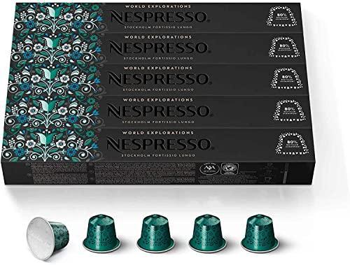 Nespresso Capsules OriginalLine, Stockholm Fortissio Lungo, Dark Roast Coffee, 50 Count Coffee Pods, Brews 3.7 Ounce - SHOP NO2CO2