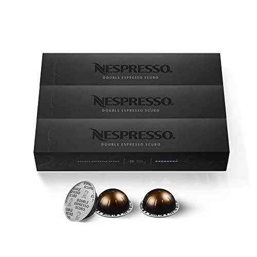 Nespresso Capsules VertuoLine, Dark Roast Coffee, 40 Count Coffee Pods, Brews 7.8 oz & Capsules VertuoLine, Double Espresso Scuro, Dark Roast Espresso Coffee, 30 Count Coffee Pods, Brews 2.7oz - SHOP NO2CO2