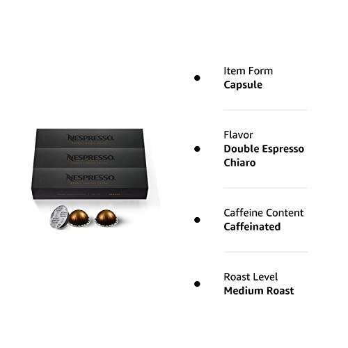 Nespresso Capsules VertuoLine, Double Espresso Chiaro, Medium Roast Coffee, 10 Count (Pack of 3) Coffee Pods, Brews 2.7 Ounce (VERTUOLINE ONLY) - SHOP NO2CO2