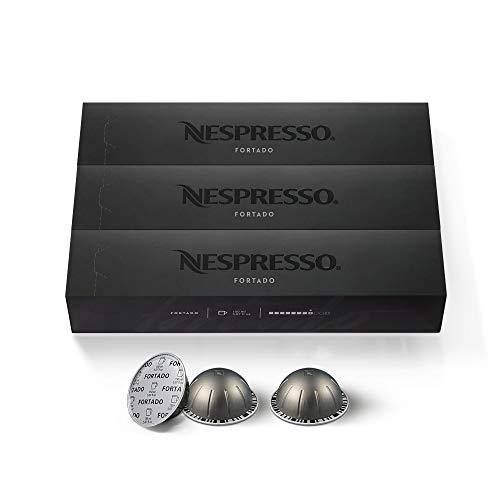 Nespresso Capsules VertuoLine, Fortado Gran Lungo Americano, Dark Roast Espresso Coffee, 10 Count (Pack of 3) Coffee Pods, Brews 5.0 Ounce (VERTUOLINE ONLY) - SHOP NO2CO2