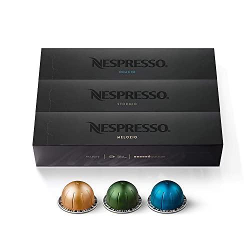 Nespresso Capsules VertuoLine, Medium and Dark Roast Coffee, Variety Pack, Stormio, Odacio, Melozio, 30 Count, Brews 7.77 Fl Oz (Pack of 3 ) - SHOP NO2CO2