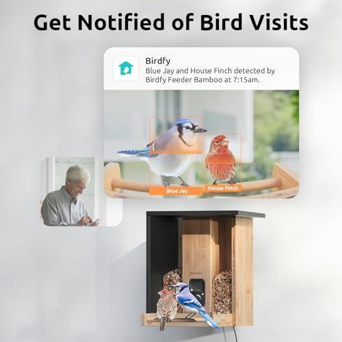 NETVUE Birdfy AI - Upgraded Smart Bird Feeder with Camera Solar Powered, Free AI Identify 6000+ Bird Species & Motion Detection, Eco-friendly & Renewable Bamboo Wood Camera, Ideal Gift for Bird Lovers - SHOP NO2CO2