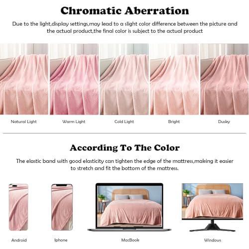 NEWCOSPLAY Super Soft Throw Blanket Dusty Pink Premium Silky Flannel Fleece Leaves Pattern Lightweight Bed Blanket All Season Use (Dusty Pink, Throw(40"x50")) - SHOP NO2CO2