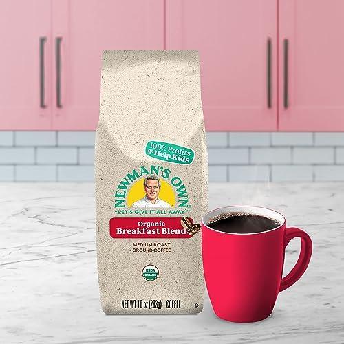 Newman's Own Organics Breakfast Blend, Ground Coffee, Fair Trade Certified, Medium Roast, Bagged 10oz - SHOP NO2CO2