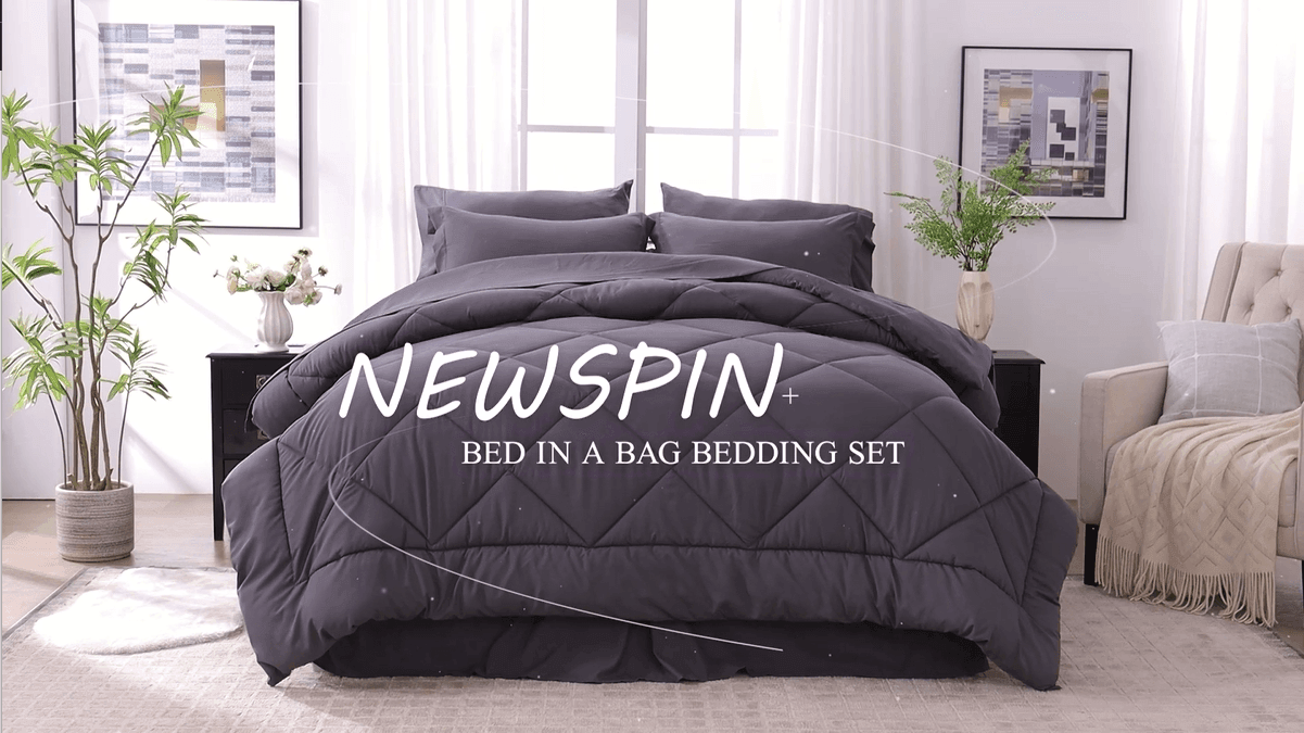 Newspin Full Bed in a Bag 8 Pieces Comforter Set, Pink All Season Bed Set, Full Bedding Sets with Comforter and Sheets, Pillow Shams, Flat Sheet, Fitted Sheet, Pillowcases and Bed Skirt - SHOP NO2CO2