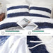 Newspin Plush Shaggy Duvet Cover Queen,Fluffy Duvet Cover Set, Luxury Ultra Soft Crystal Velvet Bedding Sets 3 pcs(1 Faux Fur Duvet Cover + 2 Pillow Shams) with Zipper Closure(Queen,Navy Blue Striped) - SHOP NO2CO2