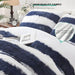 Newspin Plush Shaggy Duvet Cover Queen,Fluffy Duvet Cover Set, Luxury Ultra Soft Crystal Velvet Bedding Sets 3 pcs(1 Faux Fur Duvet Cover + 2 Pillow Shams) with Zipper Closure(Queen,Navy Blue Striped) - SHOP NO2CO2