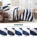 Newspin Plush Shaggy Duvet Cover Queen,Fluffy Duvet Cover Set, Luxury Ultra Soft Crystal Velvet Bedding Sets 3 pcs(1 Faux Fur Duvet Cover + 2 Pillow Shams) with Zipper Closure(Queen,Navy Blue Striped) - SHOP NO2CO2