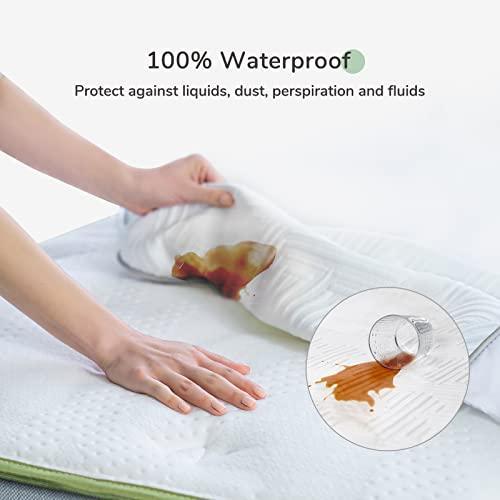 Novilla 100% Waterproof Queen Mattress Protector, Cooling Bamboo Mattress Cover Queen Size, Ultra Soft Noiseless Washable Mattress Pad Cover with Deep Pocket Up to 18 Inch - SHOP NO2CO2