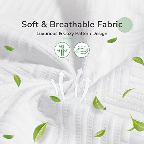 Novilla Bamboo Fiber Waterproof Crib Mattress Protector, Skin-Friendly Crib Mattress Cover Ultra Soft Washable Cooling Mattress Pad Cover for Crib Bed, Fits Up to 9" Depth - SHOP NO2CO2