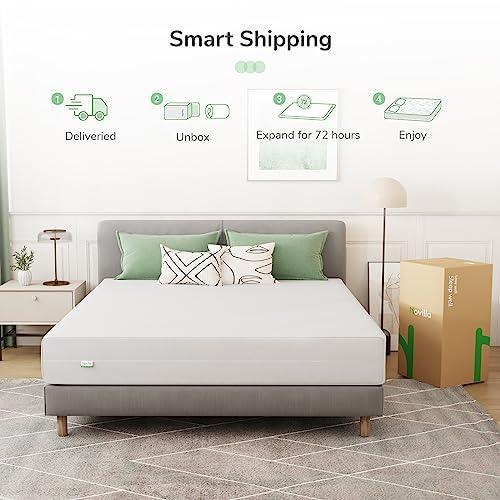 Novilla Queen Mattress 12 Inch Foam Mattress in a Box, Bamboo Charcoal Foam Mixed High Density Base Support Foam for a Peaceful Sleep, Pressure Relief, Medium Plush Queen Size Mattress with Tight Top - SHOP NO2CO2