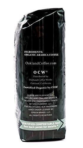 Oakland Coffee Works, Organic, Atomic Garden Blend, Certified Compostable Bag, 12 Ounce, Whole Bean - SHOP NO2CO2