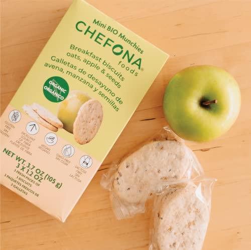 Oats, Apples and Seeds Gluten Free Cookie Biscuits Value Pack by Chefona Foods - Vegan Breakfast Biscuits Made with Natural Ingredients | Climate Pledge Friendly, Lactose Free, Certified Organic and Non-GMO - Healthy School Snack for Kids - 3 Pack - SHOP NO2CO2