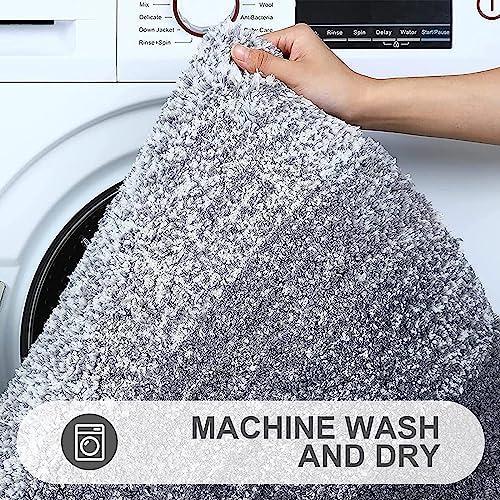 OLANLY Luxury Bathroom Rugs Mat 30x20, Extra Soft and Absorbent Microfiber Bath Rugs, Non-Slip Plush Shaggy Bath Carpet, Machine Wash Dry, Bath Mat for Bathroom Floor, Tub and Shower, Grey - SHOP NO2CO2