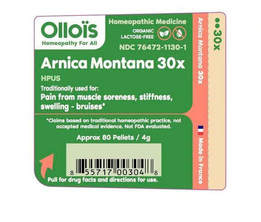 OLLOIS Arnica Montana 30X Organic, Lactose-Free, Kosher Homeopathic Medicine, 80 Pellets (Pack of 3) - SHOP NO2CO2