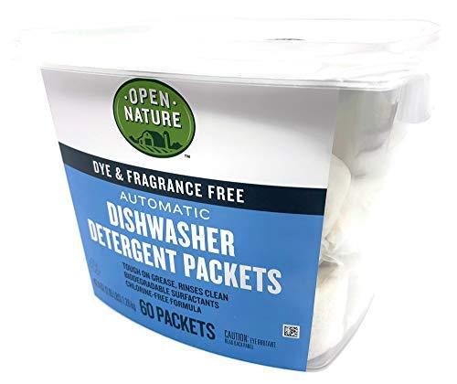 Open Nature Earth Friendly Dishwasher Detergent Packets, Biodegradable, Dye & Fragrance Free (60 Packets) - SHOP NO2CO2