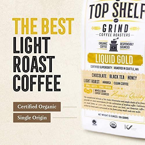 Organic Light Roast Whole Bean Coffee, The Best Espresso Beans from Peru - Fair Trade, Single Origin Mycotoxin & Mold Free Fresh Peruvian Purity | Super Healthy Arabica for Peak Performance - Low Acid - SHOP NO2CO2