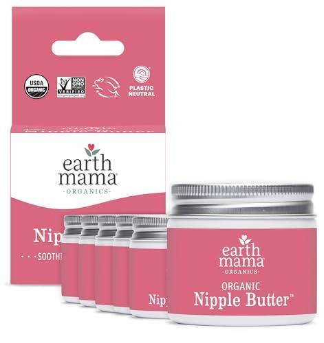 Organic Nipple Butter™ Breastfeeding Cream by Earth Mama | Lanolin-free, Postpartum Essentials Safe for Nursing, Non-GMO Project Verified, 2-Fluid Ounce (6-Pack) - SHOP NO2CO2