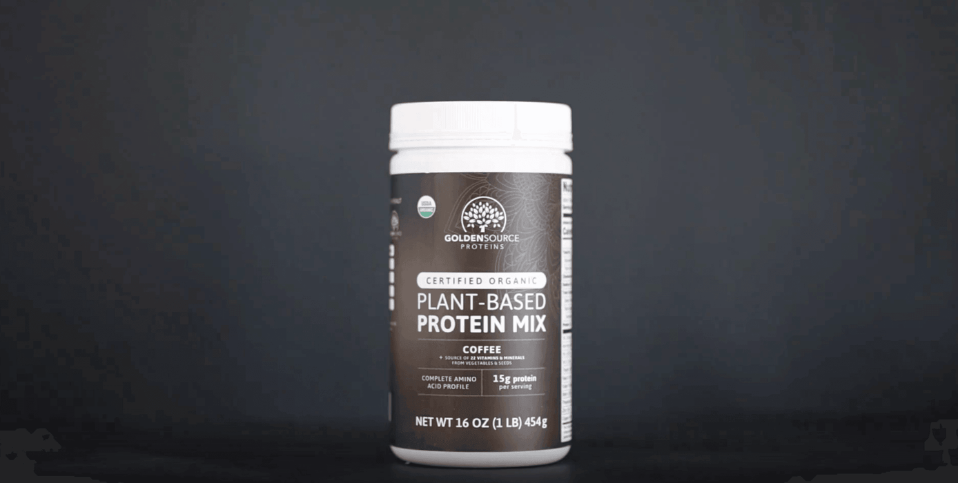 Organic Plant Based Protein Powder from GoldenSource Proteins, Coffee, Vegan protein powder, Organic Pea protein and Brown Rice, Low Net Carbs, Non GMO, Dairy free, 18 Servings - SHOP NO2CO2