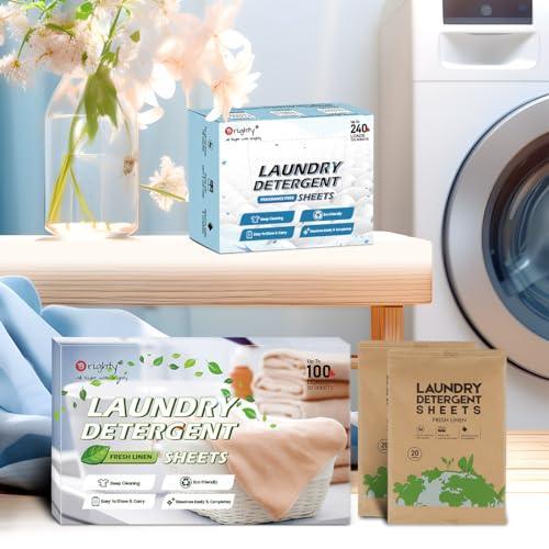 ORIGHTY Laundry Detergent Sheets, (120 Loads) 60 Sheets Fresh Linen, Eco-Friendly & Hypoallergenic Laundry Detergent Strips, Portable and Travel-Friendly Detergent Sheets, No Plastic Jug and Liquid - SHOP NO2CO2