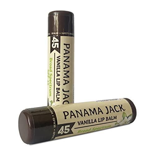 Panama Jack Sunscreen Lip Balm - SPF 45, Broad Spectrum UVA-UVB Sunscreen Protection, Prevents & Soothes Dry, Chapped Lips, Vanilla, 2-pack - SHOP NO2CO2