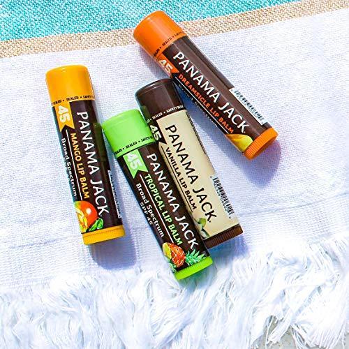 Panama Jack Sunscreen Lip Balm - SPF 45, Broad Spectrum UVA-UVB Sunscreen Protection, Prevents & Soothes Dry, Chapped Lips, Vanilla, 2-pack - SHOP NO2CO2