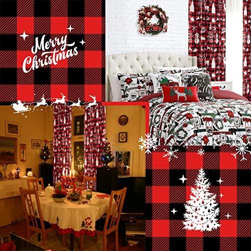 PANELSBURG Christmas Kitchen Window Curtains Over Sink,Red 45 Inch Length Cute Buffalo Plaid Cafe Blackout Short Curtains for Small Bathroom Window Living Room,Cortinas de Navidad Cocina para Sala - SHOP NO2CO2